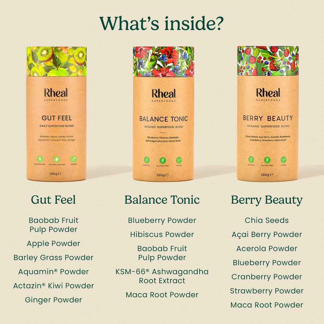 Rheal Wellness Essentials Bundle: Gut Feel & Balance Tonic & Berry Beauty - Image 2