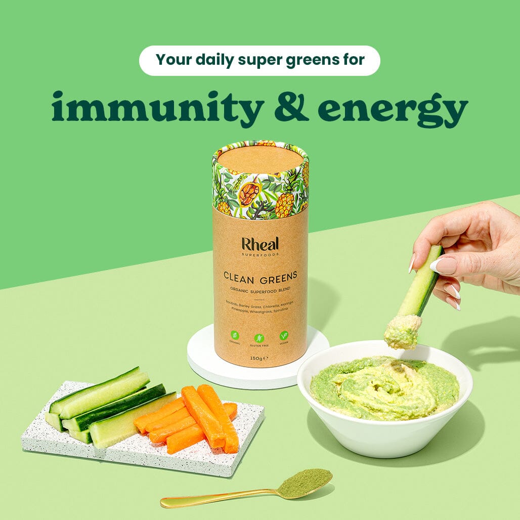 Rheal Immunity & Energy Starter Kit: Clean Greens Sachets & Blueberry Beets Wellness Shots - Image 4